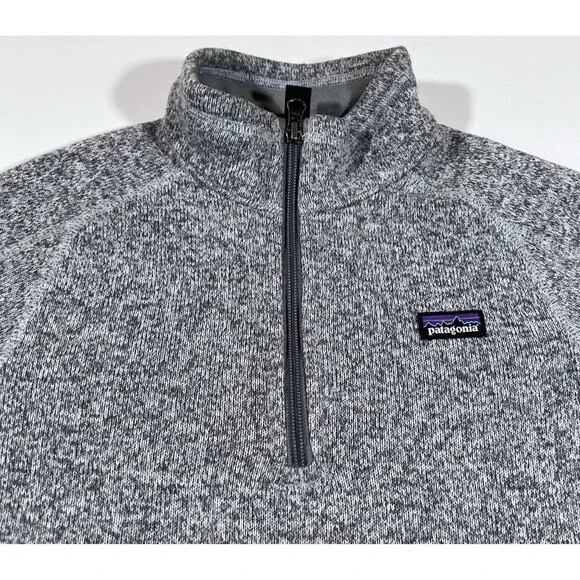 Patagonia Better Sweater Heather Grey 1/4 Zip Pullover Fleece Youth XL 14 - Picture 7 of 13